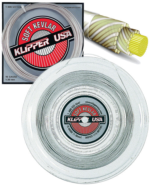 Klipper Stringing Soft Kevlar 16 Racquet String | Klipper USA